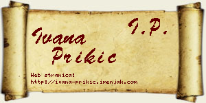 Ivana Prikić vizit kartica